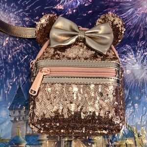 { disney } • rose gold sequin mini loungefly backpack